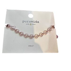 New Puravida Anklet Brass Base rose gold plating Mini Wave chain Anklet